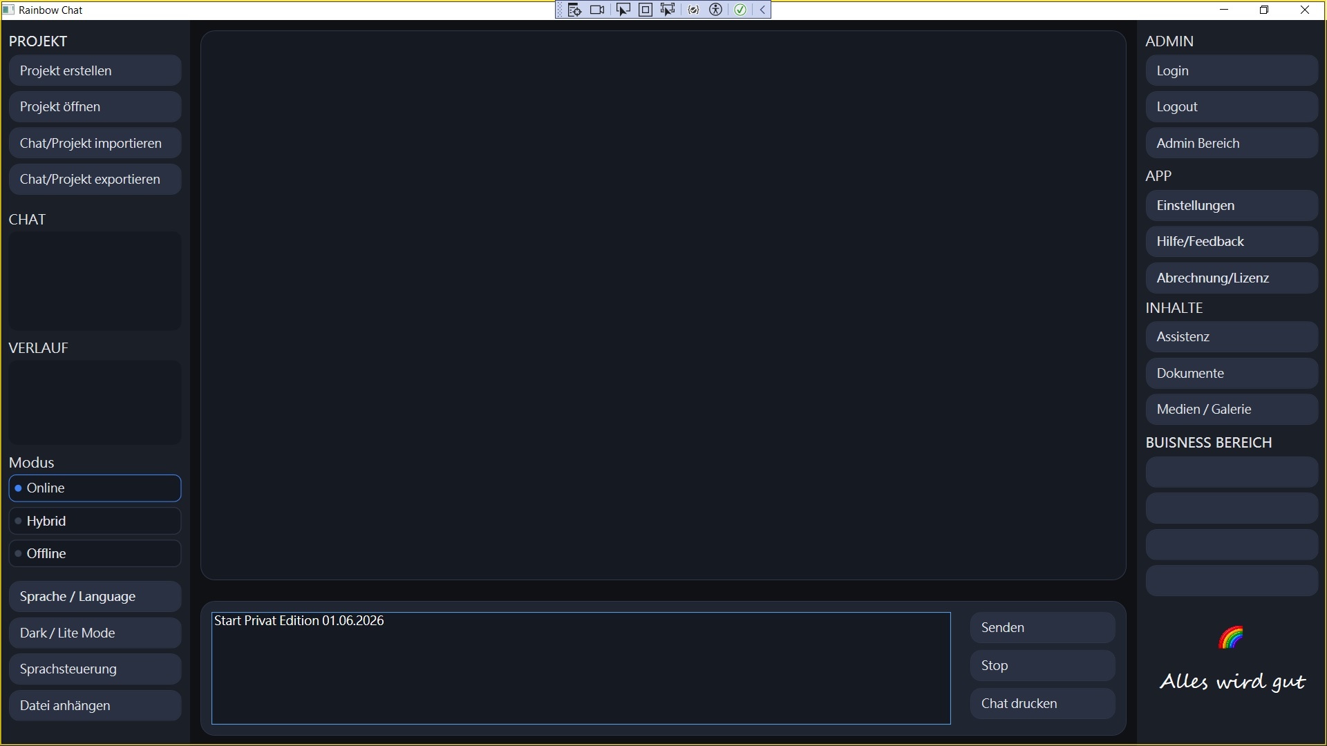 Alpha Screenshot früher Entwicklungsstand