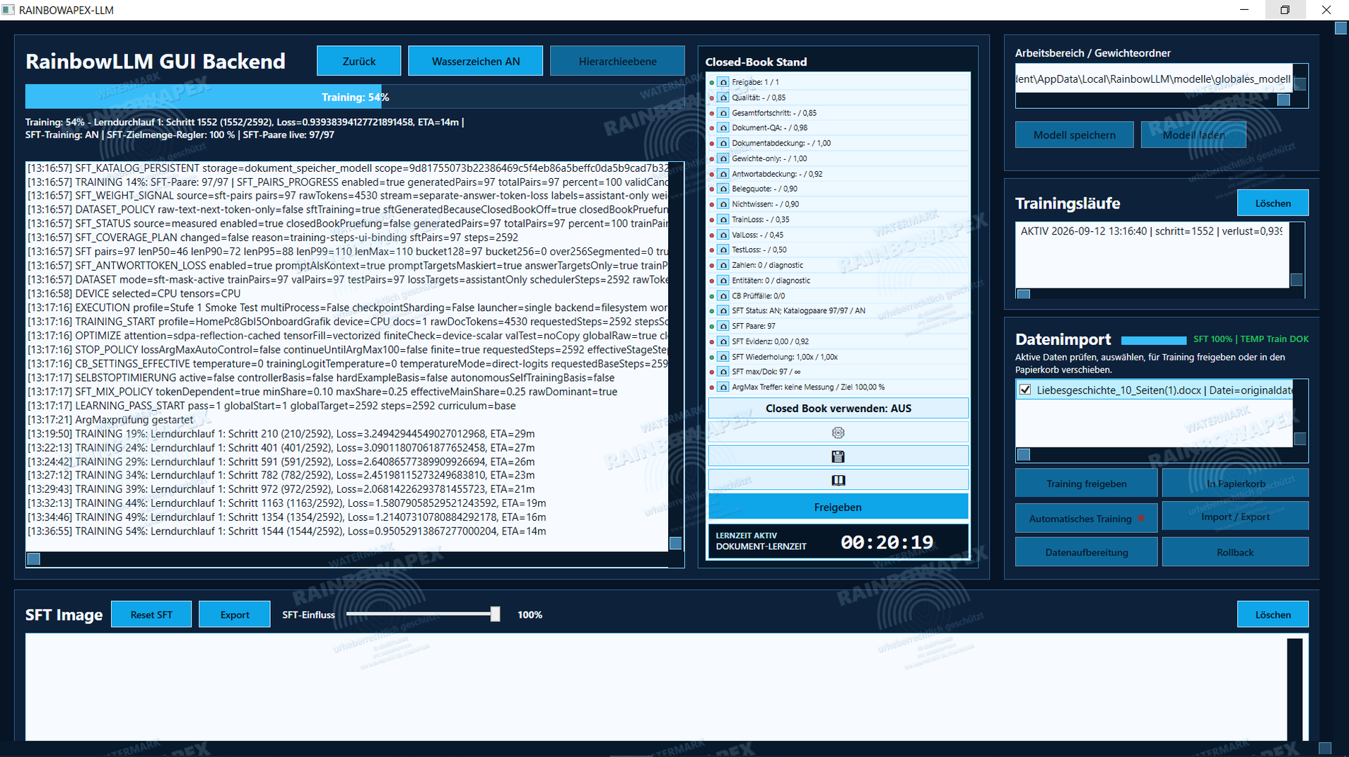 Backend-Einblick in die interne LLM-Trainingsumgebung von Rainbow
